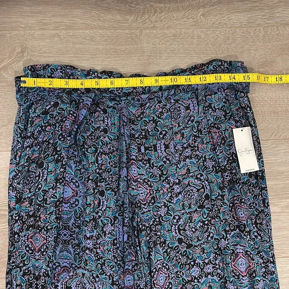NWT Jessica Simpson Black Paisley Wide Leg Pants S - Picture 8 of 16